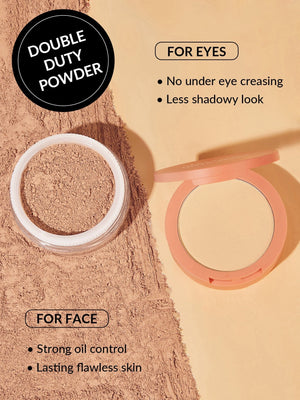 Insta-Ready Face & Under Eye Setting Powder Duo-Toasted Amande