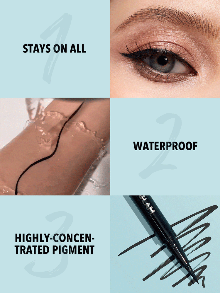 Delineador de ojos líquido a prueba de agua Pro Precision - Negro