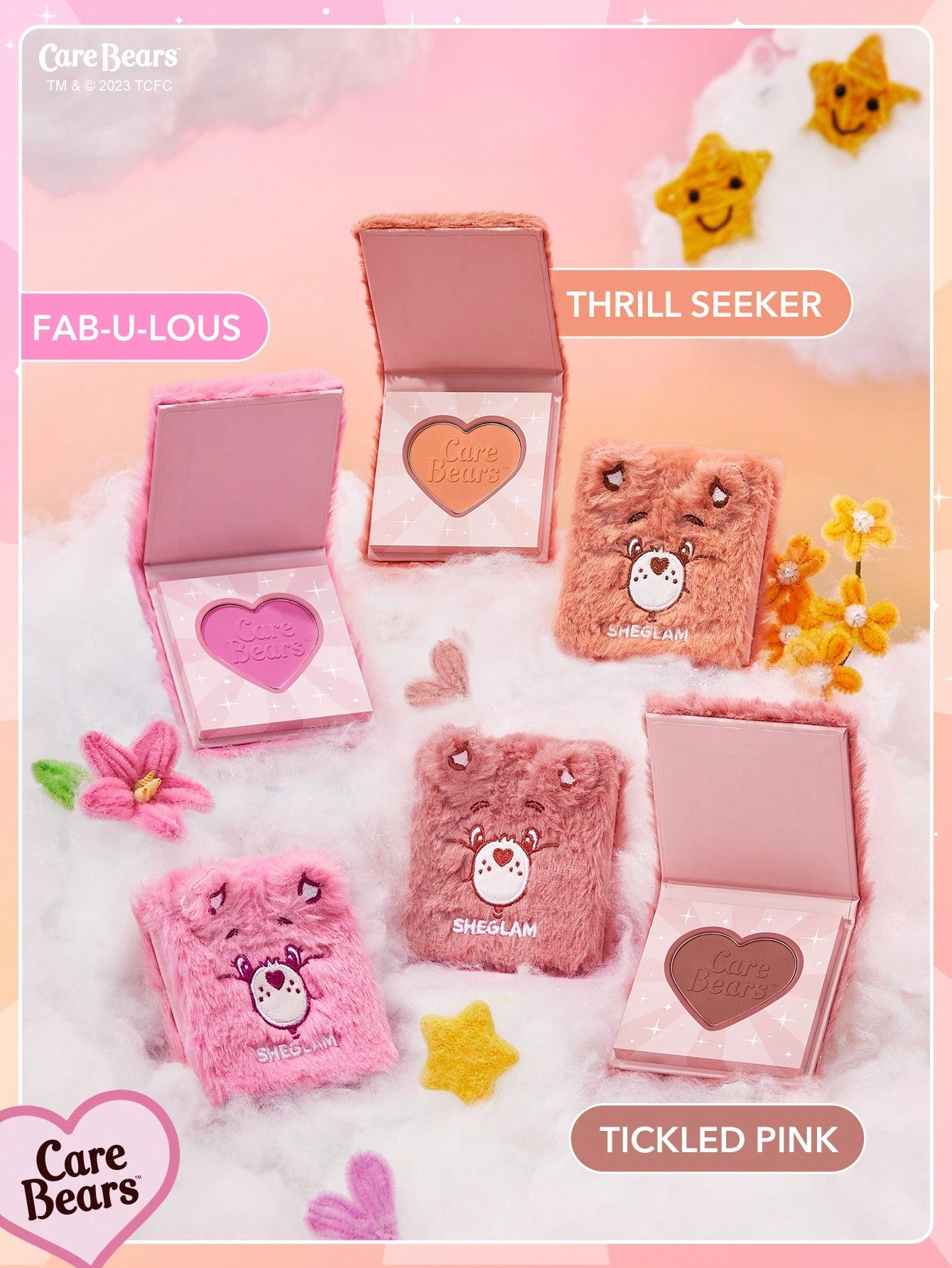 X Care Bears Cuddle Time Blush-Tickled Pink