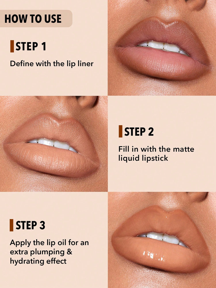 Delineador de lábios Glam suave dos anos 90 e conjunto de lábios Lip Duo-Pouty Nude Lip Set