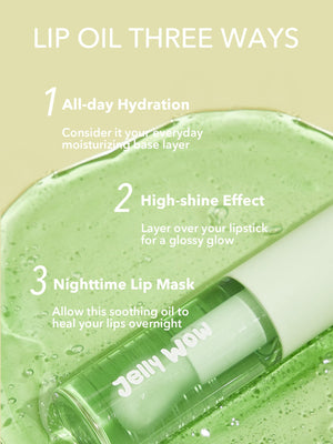 Jelly Wow kosteuttava huuliöljy - Green Apple Envy