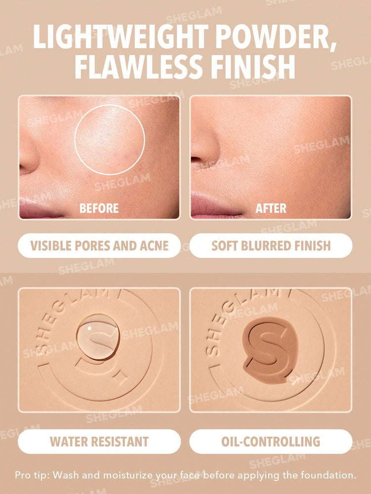 Skin-Focus High Coverage Powder Foundation-Honey