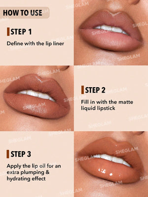 محدد شفاه Soft 90's Glam و Lip Duo Set-Haute Cocoa Lip Set