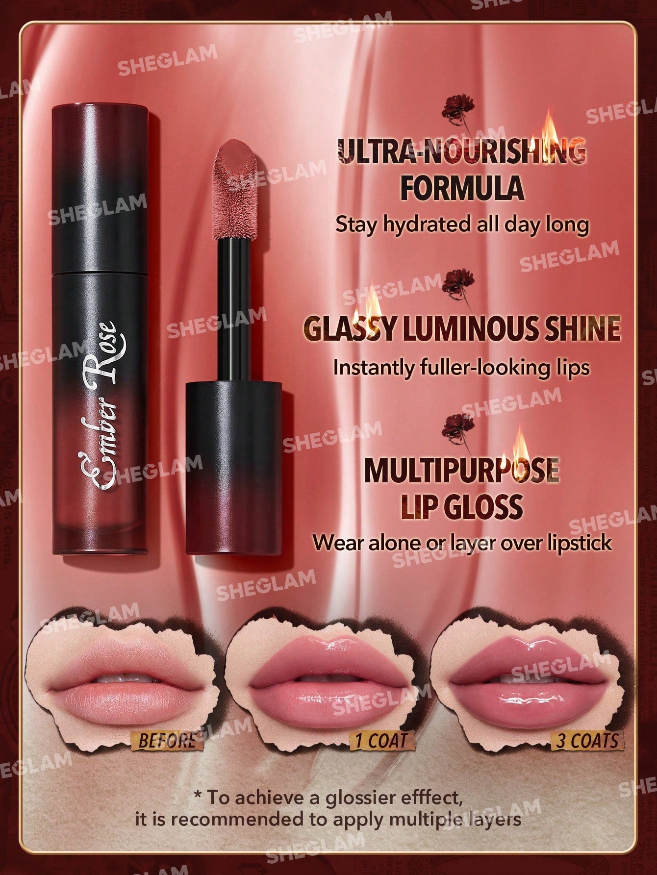 Ember Rose Immortal Love Nourishing Lip Gloss-Unconditional